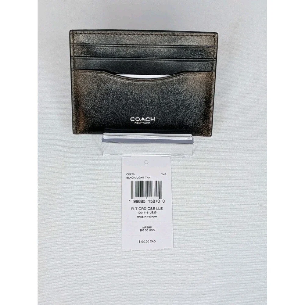 Coach Flat Card Case In Loved Leather, NWT, One Size